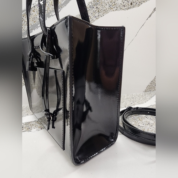 MARC JACOBS Mini Grind Patent Crossbody Tote In Black - Picture 3 of 15